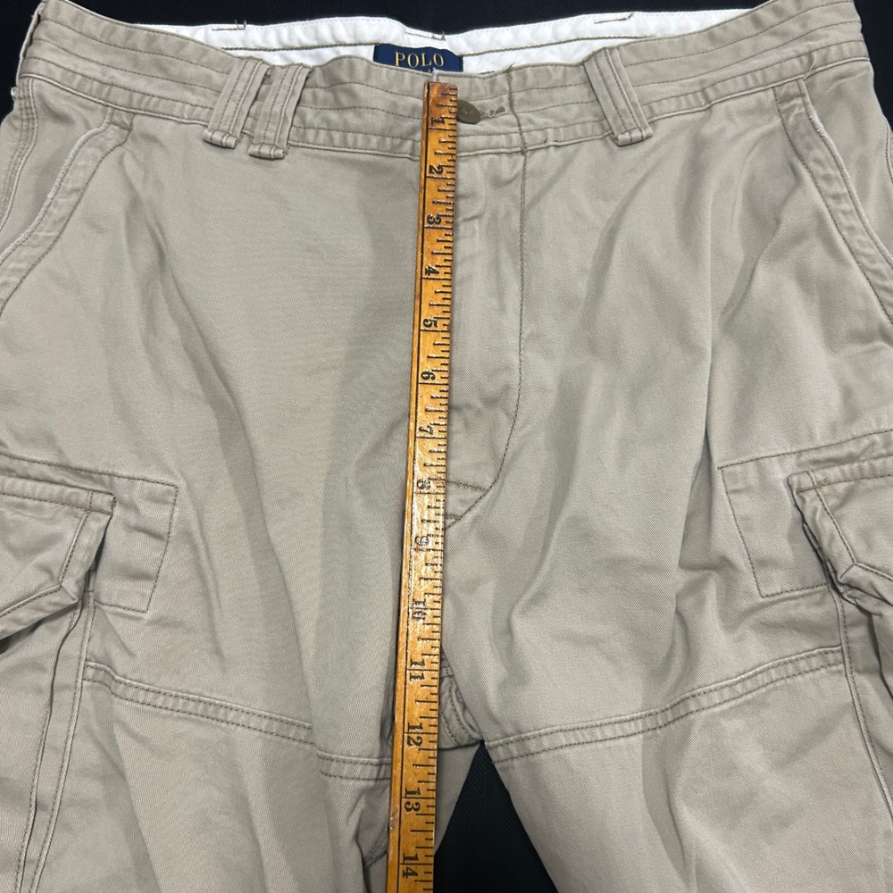 Polo Ralph Lauren Mens Tan Khaki Cotton Twill Cargo Shorts Size 36 1463 - Picture 5 of 8